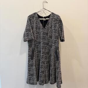 Vintage Julian Taylor V-Neck Fit and Flare Dress